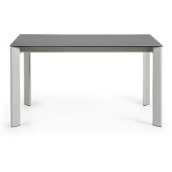 Kave Home - Table De Salle à Manger Extensible Axis Rectangulaire 140 (200) X 90 Cm En Porcelaine Vulcano Ro Avec Pieds En Acier Gris - Gris -KAVE HOME Soldes 2022 12371653 3
