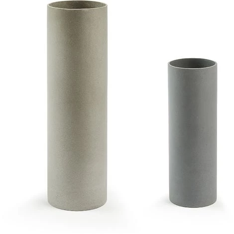 Kave Home - Set De 2 Vases Marta Gris Et Beige En Ciment Pour Usage Intérieur Et Extérieur - Gris 3 Kave Home - Set De 2 Vases Marta Gris Et Beige En Ciment Pour Usage Intérieur Et Extérieur - Gris