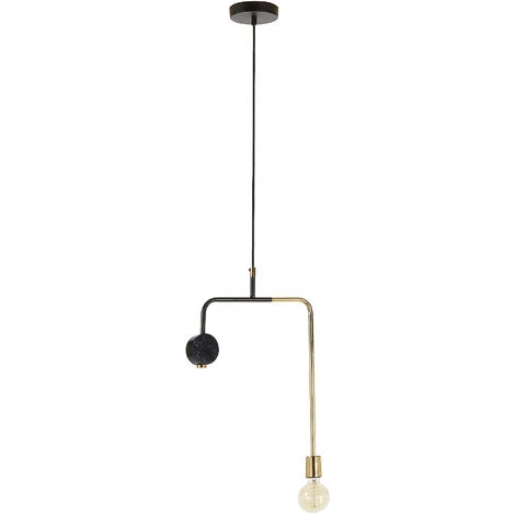 Kave Home - Suspension Wick En Finition Laiton Mat Et Disc De Marbre Noir. - Doré 3 Kave Home - Suspension Wick En Finition Laiton Mat Et Disc De Marbre Noir. - Doré