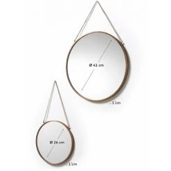 Kave Home - Lot De 2 Miroirs Icon Cuivre Ronds Ø 41 / Ø 26 Cm En Acier Avec Anse - Cuivre 7 Kave Home - Lot De 2 Miroirs Icon Cuivre Ronds Ø 41 / Ø 26 Cm En Acier Avec Anse - Cuivre -KAVE HOME Soldes 2022 12371767 3