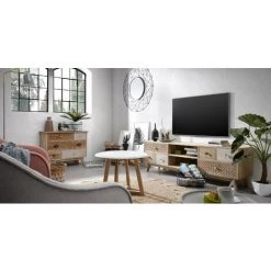 Kave Home - Meuble TV Hoob 160 X 51 Cm à 6 Tiroirs En Bois Massif De Manguier - Naturel 8 Kave Home - Meuble TV Hoob 160 X 51 Cm à 6 Tiroirs En Bois Massif De Manguier - Naturel -KAVE HOME Soldes 2022 12371782 3