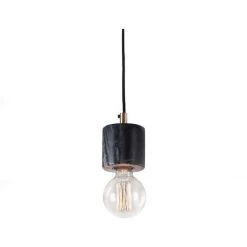 Kave Home - Suspension Campus Noir 1 Ampoule En Marbre - Noir