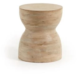 Kave Home - Table D'appoint Mazy Ronde Ø 40 Cm En Bois Massif En Manguier - Naturel