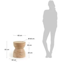 Kave Home - Table D'appoint Mazy Ronde Ø 40 Cm En Bois Massif En Manguier - Naturel 7 Kave Home - Table D'appoint Mazy Ronde Ø 40 Cm En Bois Massif En Manguier - Naturel -KAVE HOME Soldes 2022 12371808 3
