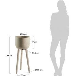 Kave Home - Cache-pot Merida En Ciment Avec Pieds En Bois D'acacia Massif Pour Usage Intérieur Ou Extérieur - Marron 7 Kave Home - Cache-pot Merida En Ciment Avec Pieds En Bois D'acacia Massif Pour Usage Intérieur Ou Extérieur - Marron -KAVE HOME Soldes 2022 12372004 3