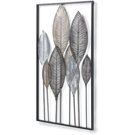 Kave Home - Panneau Mural Leaves Multicolore Rectangulaire 52,5 X 95 Cm En Acier - Multicolore 3 Kave Home - Panneau Mural Leaves Multicolore Rectangulaire 52,5 X 95 Cm En Acier - Multicolore