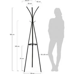 Kave Home - Portemanteau Stearn 183 cm En Acier Noir - Noir 7 Kave Home - Portemanteau Stearn 183 cm En Acier Noir - Noir -KAVE HOME Soldes 2022 12391571 3