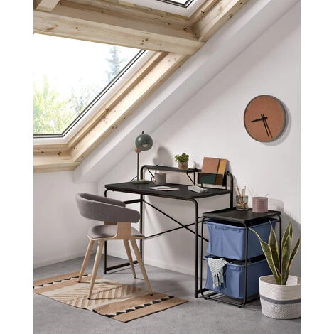 Kave Home - Bureau Foreman Noir Rectangulaire 98 X 46 Cm En Acier Avec Rangement - Noir 5 Kave Home - Bureau Foreman Noir Rectangulaire 98 X 46 Cm En Acier Avec Rangement - Noir – Image 3