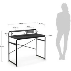 Kave Home - Bureau Foreman Noir Rectangulaire 98 X 46 Cm En Acier Avec Rangement - Noir 9 Kave Home - Bureau Foreman Noir Rectangulaire 98 X 46 Cm En Acier Avec Rangement - Noir -KAVE HOME Soldes 2022 12391572 4