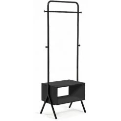 Kave Home - Portemanteau Celsie Noir 74 X 180 cm En Acier Avec étagère - Noir