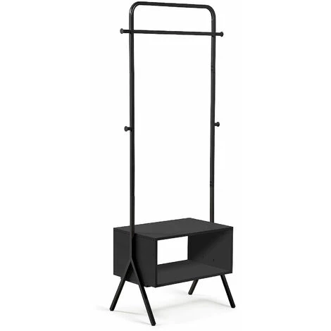 Kave Home - Portemanteau Celsie Noir 74 X 180 cm En Acier Avec étagère - Noir 3 Kave Home - Portemanteau Celsie Noir 74 X 180 cm En Acier Avec étagère - Noir