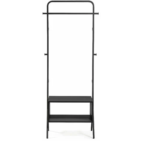 Kave Home - Portemanteau Celsie Noir 74 X 180 cm En Acier Avec étagère - Noir 4 Kave Home - Portemanteau Celsie Noir 74 X 180 cm En Acier Avec étagère - Noir – Image 2