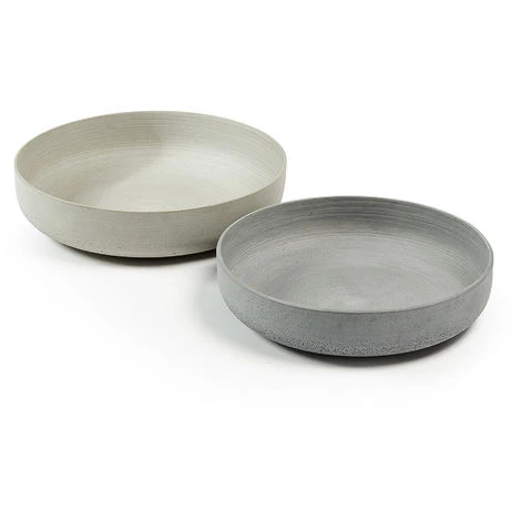 Kave Home - Set De 2 Bols Marta Gris Et Beige En Ciment Pour Usage Intérieur Et Extérieur - Gris 3 Kave Home - Set De 2 Bols Marta Gris Et Beige En Ciment Pour Usage Intérieur Et Extérieur - Gris