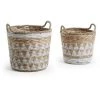 Kave Home - Set De 2 Paniers Mast En Jacinthe D'eau Naturelle Avec Dessin Géométrique Blanc. - Naturel 1 Kave Home - Set De 2 Paniers Mast En Jacinthe D'eau Naturelle Avec Dessin Géométrique Blanc. - Naturel -KAVE HOME Soldes 2022 12391603 1