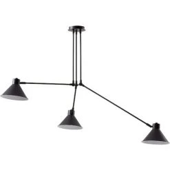 Kave Home - Suspension Dione Noir De 3 Ampoules En Acier - Noir