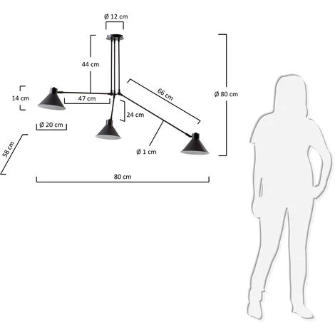 Kave Home - Suspension Dione Noir De 3 Ampoules En Acier - Noir 5 Kave Home - Suspension Dione Noir De 3 Ampoules En Acier - Noir – Image 3