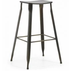 Kave Home - Tabouret De Bar Gluke Graphite 78 Cm En Acier Pour Usage Intérieur Et Extérieur - Gris