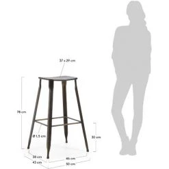 Kave Home - Tabouret De Bar Gluke Graphite 78 Cm En Acier Pour Usage Intérieur Et Extérieur - Gris 9 Kave Home - Tabouret De Bar Gluke Graphite 78 Cm En Acier Pour Usage Intérieur Et Extérieur - Gris -KAVE HOME Soldes 2022 12433003 4