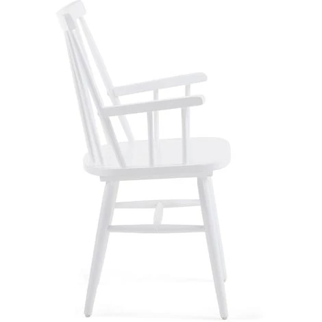Kave Home - Chaise De Salle à Manger Tressia Blanc Avec Accoudoirs En Bois Massif De Caoutchouc - Blanc 4 Kave Home - Chaise De Salle à Manger Tressia Blanc Avec Accoudoirs En Bois Massif De Caoutchouc - Blanc – Image 2