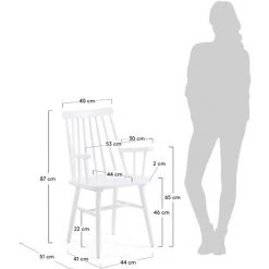 Kave Home - Chaise De Salle à Manger Tressia Blanc Avec Accoudoirs En Bois Massif De Caoutchouc - Blanc 11 Kave Home - Chaise De Salle à Manger Tressia Blanc Avec Accoudoirs En Bois Massif De Caoutchouc - Blanc -KAVE HOME Soldes 2022 12433004 5