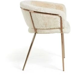 Kave Home - Chaise Runnie Fausse Fourrure Blanche Et Pieds En Acier Finition Cuivre - Blanc 8 Kave Home - Chaise Runnie Fausse Fourrure Blanche Et Pieds En Acier Finition Cuivre - Blanc -KAVE HOME Soldes 2022 12436106 2
