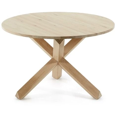 Kave Home - Table Ronde Lotus Ø 120 Cm Chêne Massif - Naturel 3 Kave Home - Table Ronde Lotus Ø 120 Cm Chêne Massif - Naturel