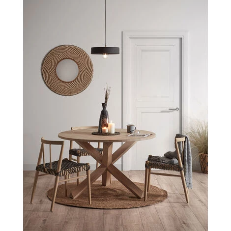 Kave Home - Table Ronde Lotus Ø 120 Cm Chêne Massif - Naturel 4 Kave Home - Table Ronde Lotus Ø 120 Cm Chêne Massif - Naturel – Image 2