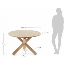 Kave Home - Table Ronde Lotus Ø 120 Cm Chêne Massif - Naturel 7 Kave Home - Table Ronde Lotus Ø 120 Cm Chêne Massif - Naturel -KAVE HOME Soldes 2022 12436137 3