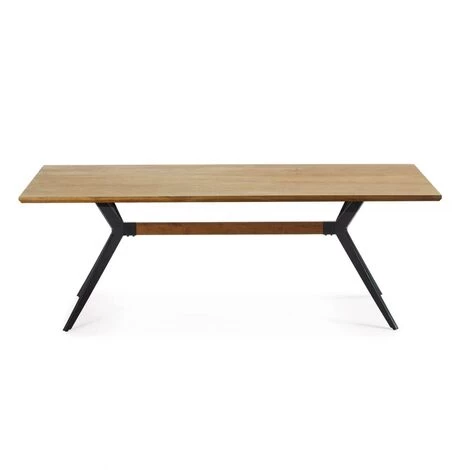 Kave Home - Table Amethyst Placage De Chêne Effet Vieilli Et Pieds En Acier Finition Noire 160 X 90 Cm - Naturel 4 Kave Home - Table Amethyst Placage De Chêne Effet Vieilli Et Pieds En Acier Finition Noire 160 X 90 Cm - Naturel – Image 2