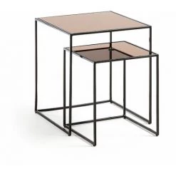 Kave Home - Lot De 2 Tables D'appoint Sute - Cuivre