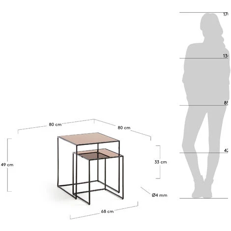 Kave Home - Lot De 2 Tables D'appoint Sute - Cuivre 6 Kave Home - Lot De 2 Tables D'appoint Sute - Cuivre – Image 4