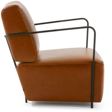 Kave Home - Fauteuil Gamer En Polyuréthane Marron Et Métal Peint Noir - Marron 4 Kave Home - Fauteuil Gamer En Polyuréthane Marron Et Métal Peint Noir - Marron – Image 2