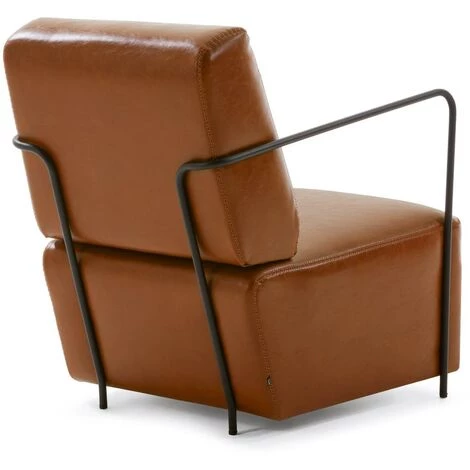 Kave Home - Fauteuil Gamer En Polyuréthane Marron Et Métal Peint Noir - Marron 5 Kave Home - Fauteuil Gamer En Polyuréthane Marron Et Métal Peint Noir - Marron – Image 3