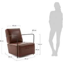 Kave Home - Fauteuil Gamer En Polyuréthane Marron Et Métal Peint Noir - Marron 11 Kave Home - Fauteuil Gamer En Polyuréthane Marron Et Métal Peint Noir - Marron -KAVE HOME Soldes 2022 12436189 5