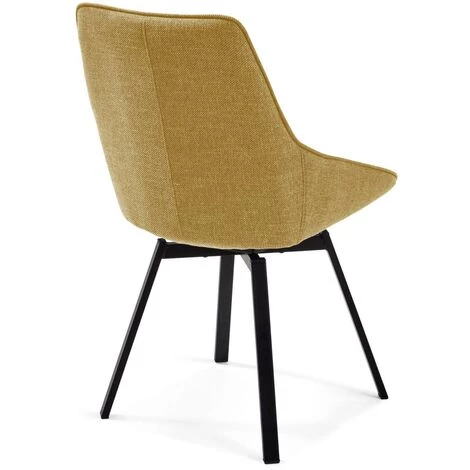 Kave Home - Chaise Pivotante Jenna Jaune Moutarde Et Pieds En Acier Noir - Moutarde 5 Kave Home - Chaise Pivotante Jenna Jaune Moutarde Et Pieds En Acier Noir - Moutarde – Image 3