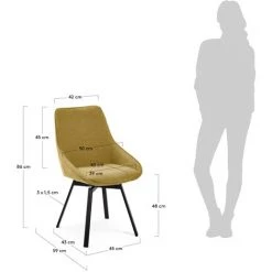 Kave Home - Chaise Pivotante Jenna Jaune Moutarde Et Pieds En Acier Noir - Moutarde 11 Kave Home - Chaise Pivotante Jenna Jaune Moutarde Et Pieds En Acier Noir - Moutarde -KAVE HOME Soldes 2022 12436230 5