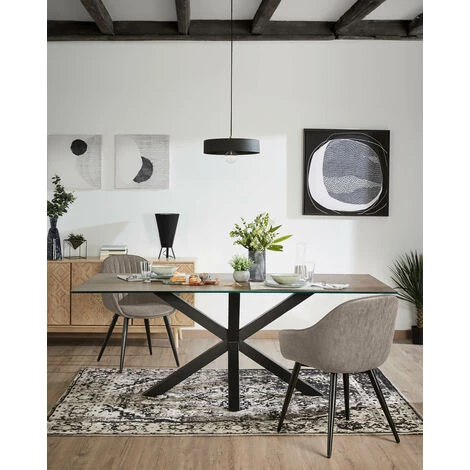 Kave Home - Chaise Fabia En Polyuréthane Gris Clair Et Pieds En Acier Finition Noire - Beige 6 Kave Home - Chaise Fabia En Polyuréthane Gris Clair Et Pieds En Acier Finition Noire - Beige – Image 4