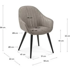 Kave Home - Chaise Fabia En Polyuréthane Gris Clair Et Pieds En Acier Finition Noire - Beige 11 Kave Home - Chaise Fabia En Polyuréthane Gris Clair Et Pieds En Acier Finition Noire - Beige -KAVE HOME Soldes 2022 12436236 5