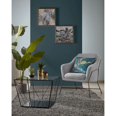 Kave Home - Table Basse Tilo En Verre Et Structure En Acier Noir 60 X 60 Cm - Noir 4 Kave Home - Table Basse Tilo En Verre Et Structure En Acier Noir 60 X 60 Cm - Noir – Image 2