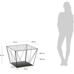 Kave Home - Table Basse Tilo En Verre Et Structure En Acier Noir 60 X 60 Cm - Noir 7 Kave Home - Table Basse Tilo En Verre Et Structure En Acier Noir 60 X 60 Cm - Noir -KAVE HOME Soldes 2022 12436239 3