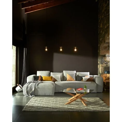 Kave Home - Table Basse Kamido Transparent Carrée 90 X 90 Cm En Verre Transparent Et Pieds De Metal Avec Effet Bois - Naturel 5 Kave Home - Table Basse Kamido Transparent Carrée 90 X 90 Cm En Verre Transparent Et Pieds De Metal Avec Effet Bois - Naturel – Image 3