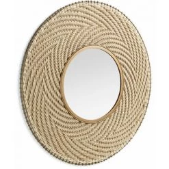 Kave Home - Miroir Klevin En Acier Et Corde Ø 80 Cm - Naturel