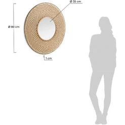 Kave Home - Miroir Klevin En Acier Et Corde Ø 80 Cm - Naturel -KAVE HOME Soldes 2022 12436274 3