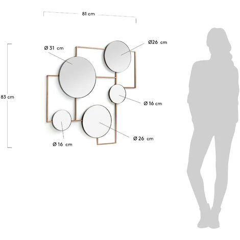 Kave Home - Miroir Platte En Métal 81 X 83 Cm - Doré 6 Kave Home - Miroir Platte En Métal 81 X 83 Cm - Doré – Image 4