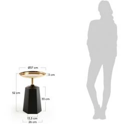 Kave Home - Table D'appoint Plamp Ø 37 Cm - Doré -KAVE HOME Soldes 2022 12436282 3