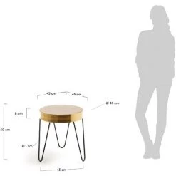 Kave Home - Table D'appoint Juvenil Ø 45 Cm - Doré 7 Kave Home - Table D'appoint Juvenil Ø 45 Cm - Doré -KAVE HOME Soldes 2022 12436287 3
