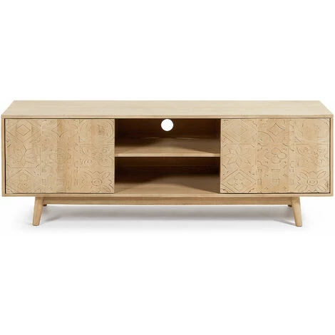 Kave Home - Meuble TV Seleb 160 X 56 Cm Avec 2 Portes En Bois Massif De Manguier - Naturel 4 Kave Home - Meuble TV Seleb 160 X 56 Cm Avec 2 Portes En Bois Massif De Manguier - Naturel – Image 2