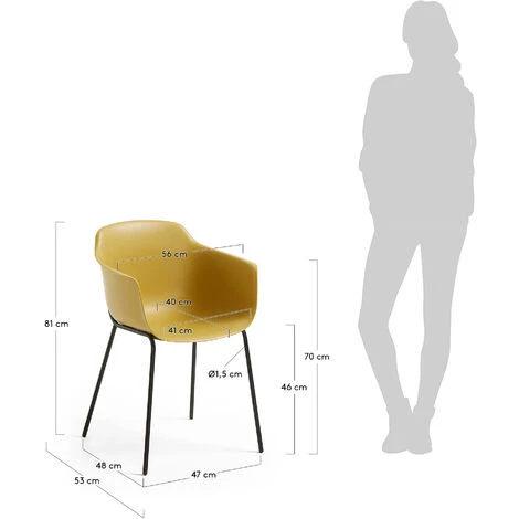 Kave Home - Chaise Khasumi Moutarde - Moutarde 7 Kave Home - Chaise Khasumi Moutarde - Moutarde – Image 5