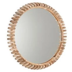 Kave Home - Miroir Polke Rond Ø 52 Cm En Bois Massif De Teck - Naturel