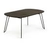 Kave Home - Table Extensible Milian Placage De Frêne Et Pieds En Acier Noir 140 (220) X 90 Cm - Noir